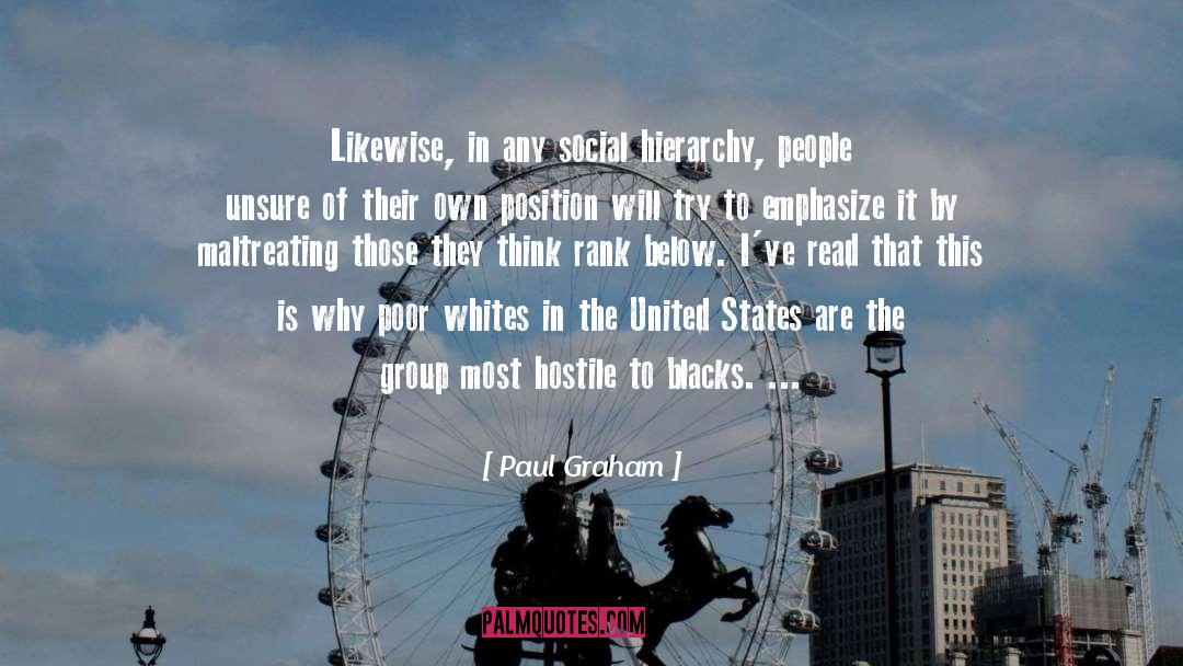 Paul Graham Quotes: Likewise, in any social hierarchy,