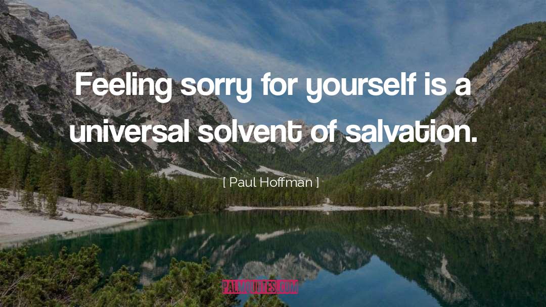 Paul Hoffman Quotes: Feeling sorry for yourself is