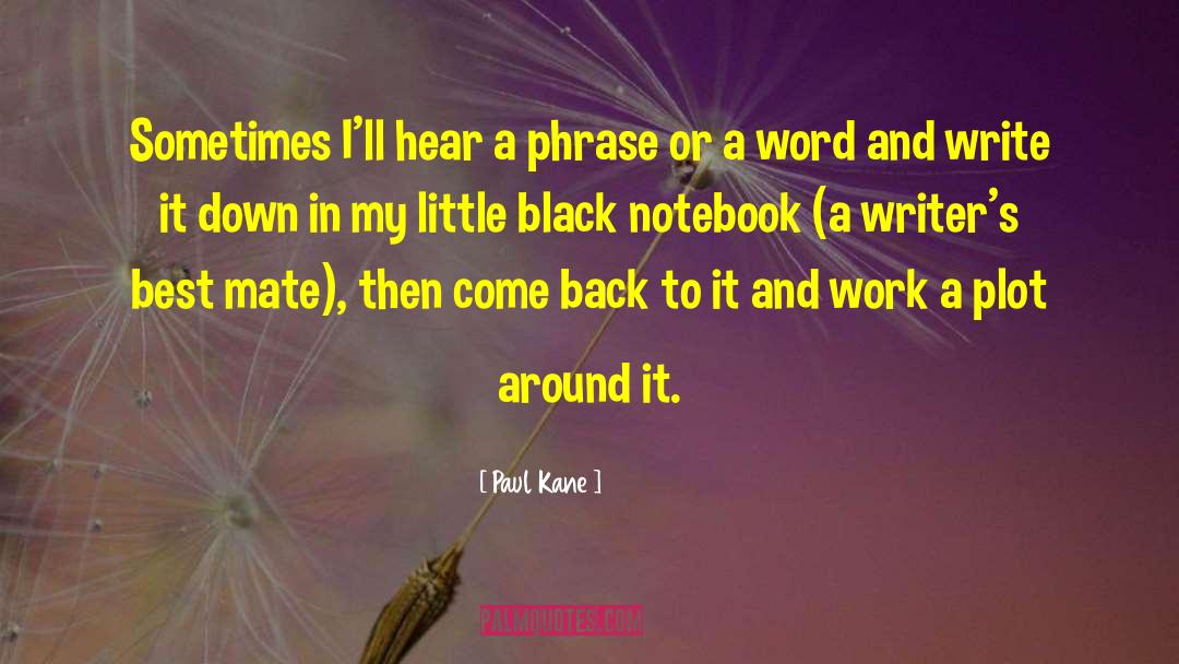 Paul Kane Quotes: Sometimes I'll hear a phrase