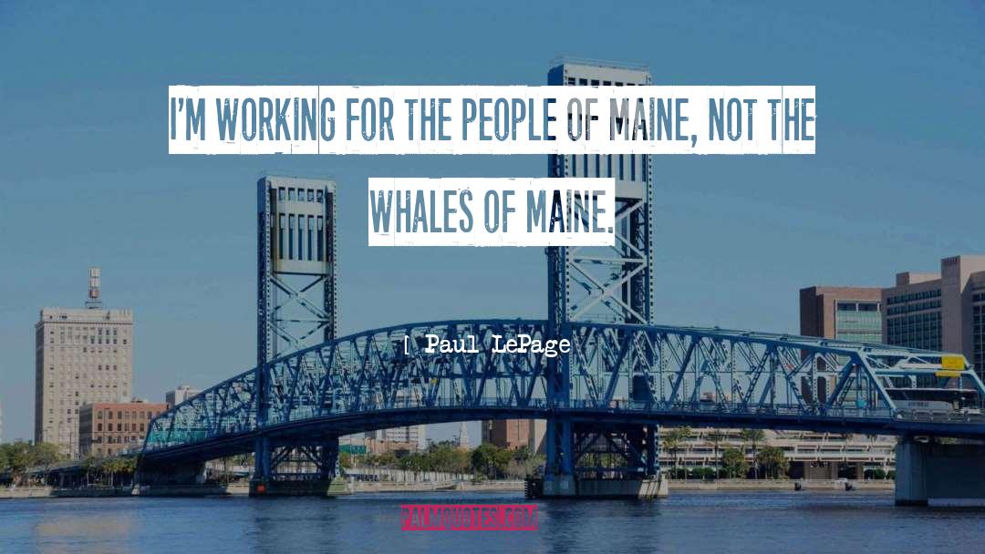 Paul LePage Quotes: I'm working for the people
