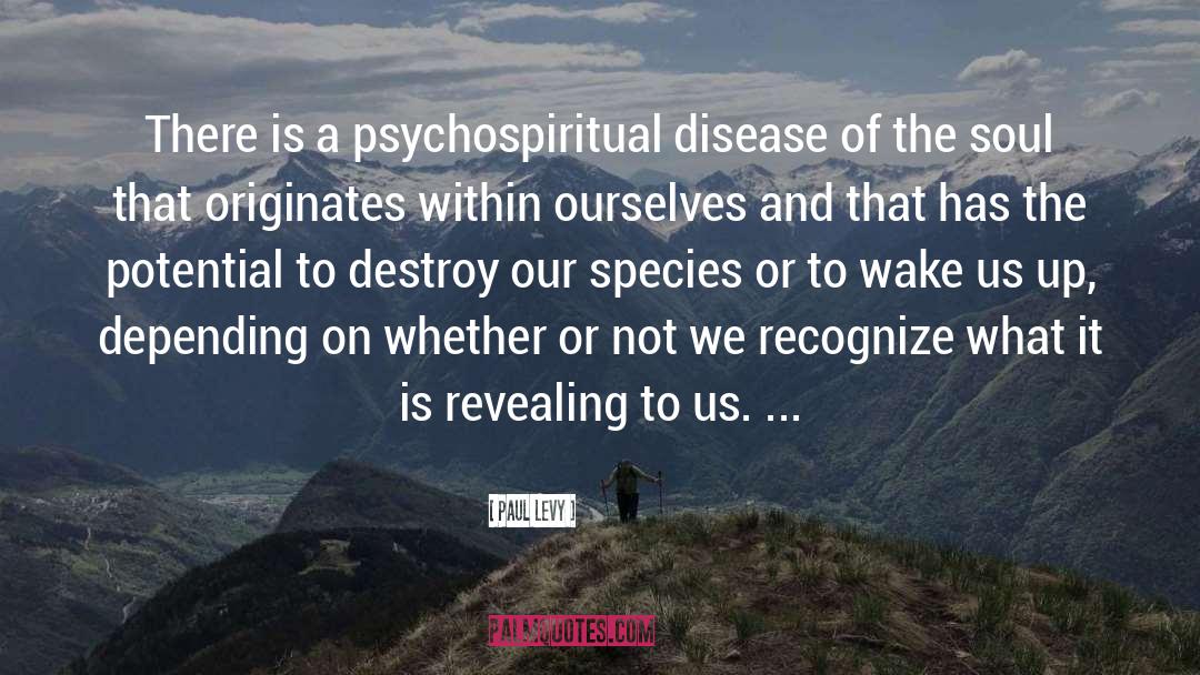 Paul Levy Quotes: There is a psychospiritual disease
