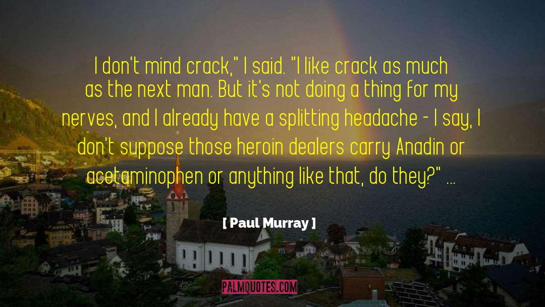 Paul Murray Quotes: I don't mind crack,