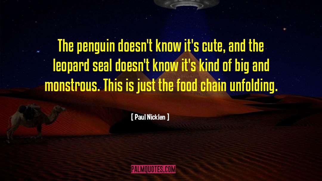 Paul Nicklen Quotes: The penguin doesn't know it's