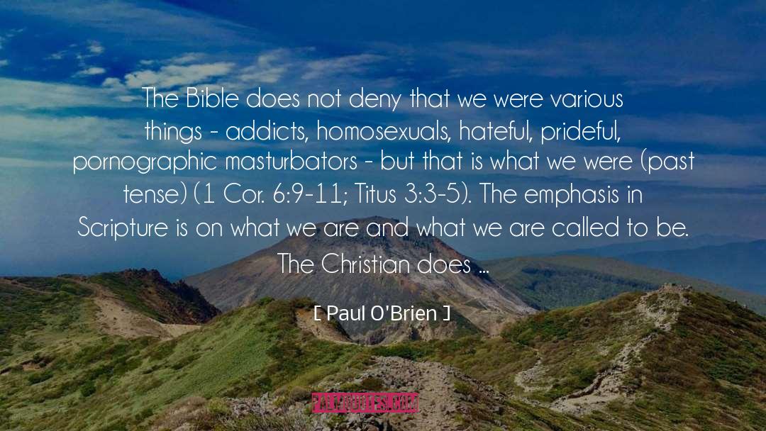 Paul O'Brien Quotes: The Bible does not deny