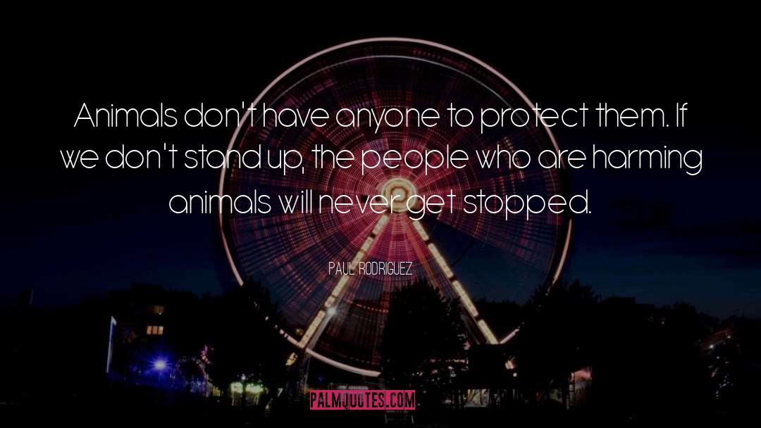 Paul Rodriguez Quotes: Animals don't have anyone to