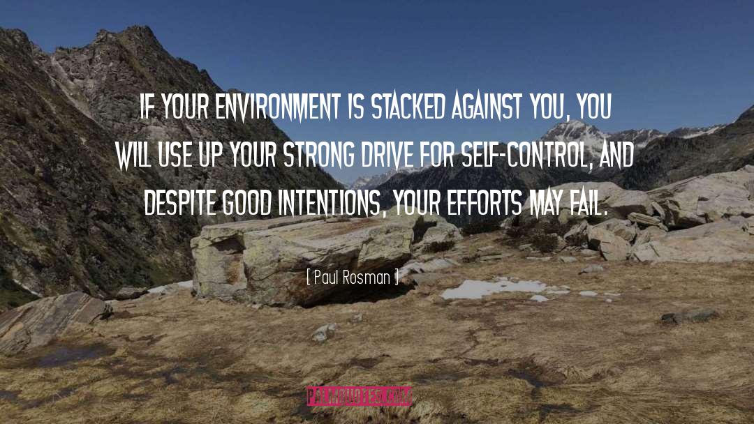 Paul Rosman Quotes: If your environment is stacked