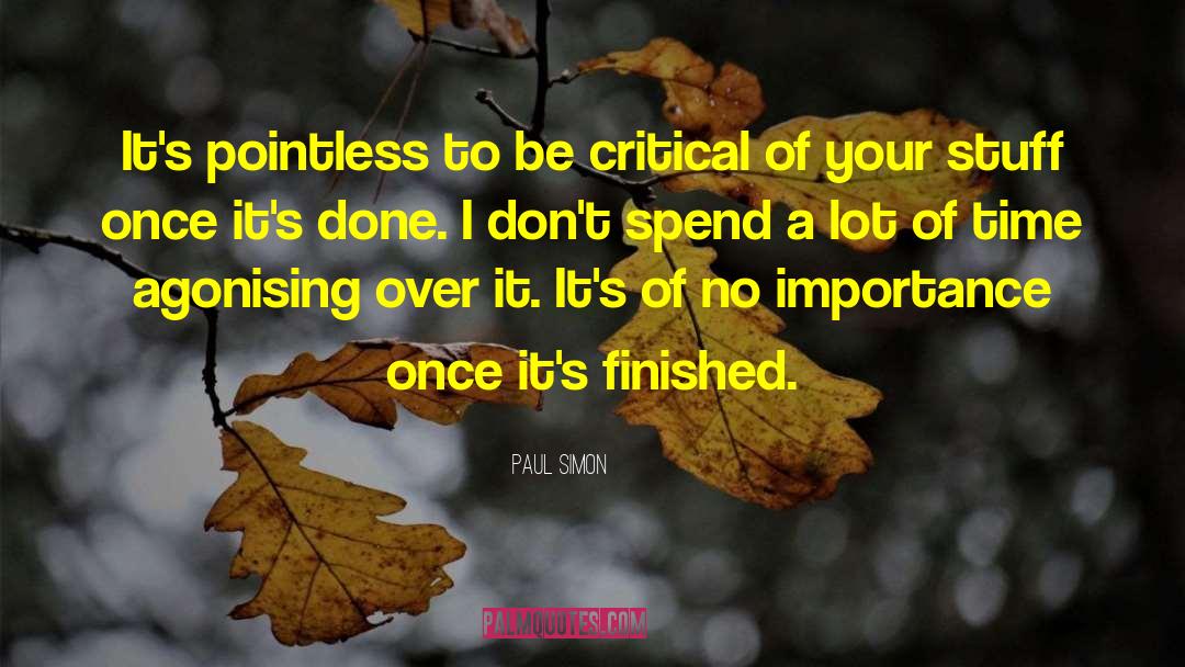 Paul Simon Quotes: It's pointless to be critical