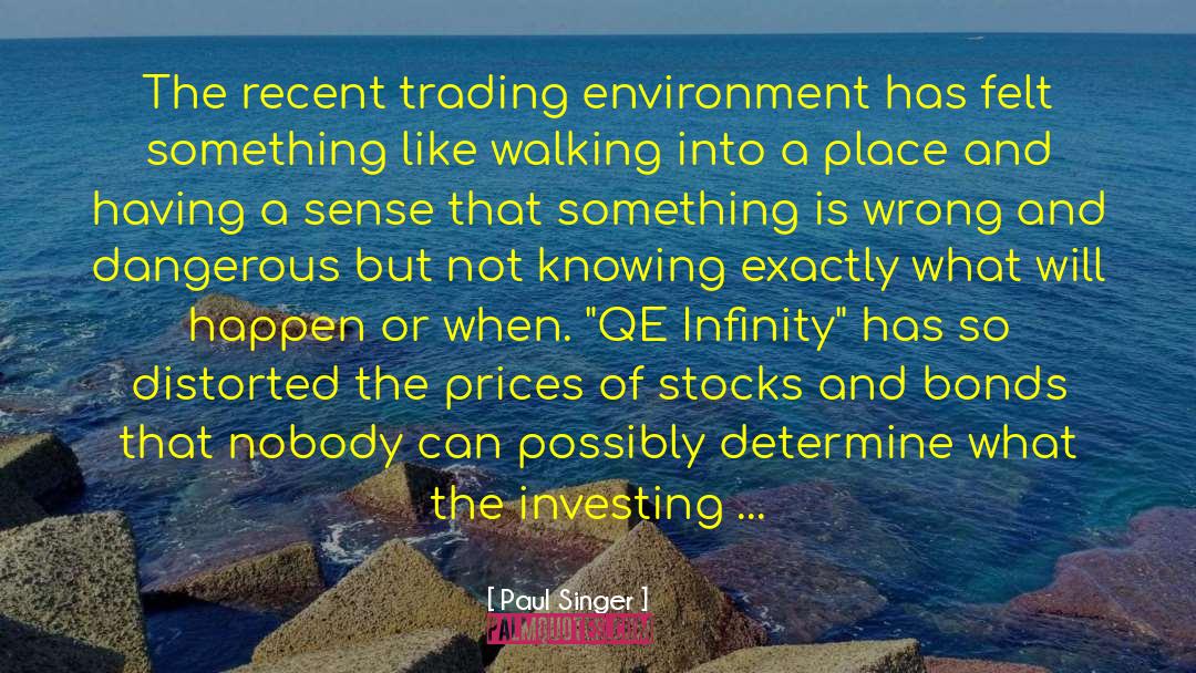 Paul Singer Quotes: The recent trading environment has