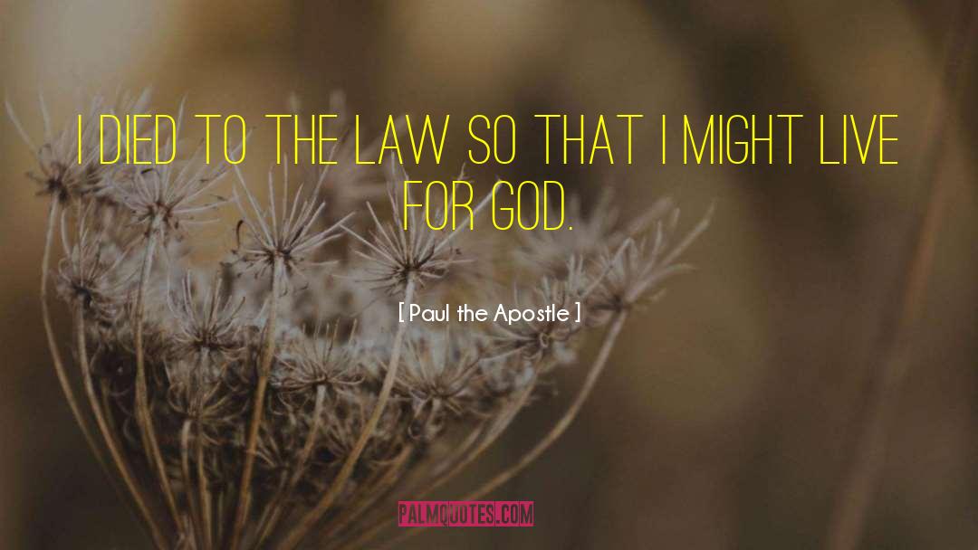 Paul The Apostle Quotes: I died to the law