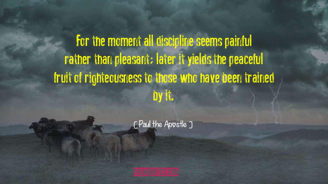 Paul The Apostle Quotes: For the moment all discipline