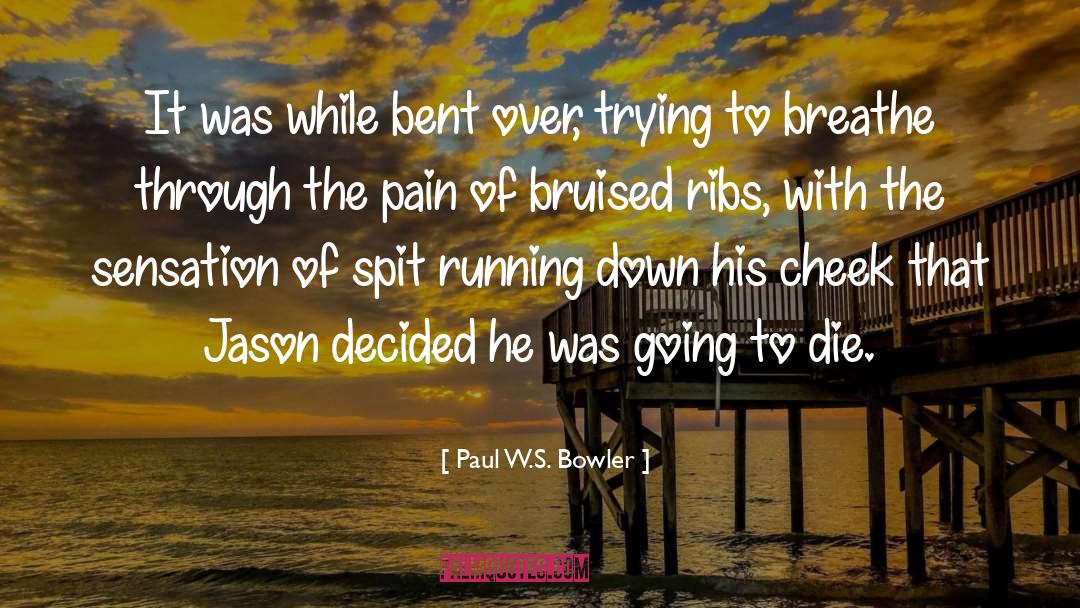 Paul W.S. Bowler Quotes: It was while bent over,