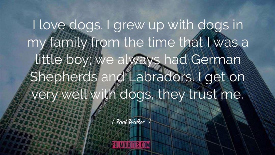 Paul Walker Quotes: I love dogs. I grew