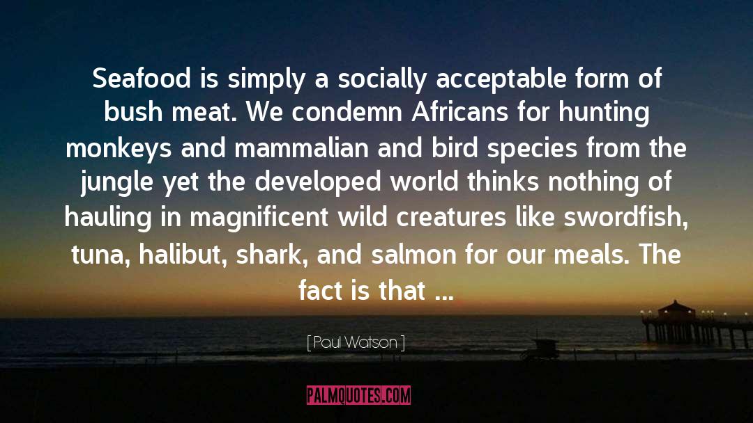 Paul Watson Quotes: Seafood is simply a socially
