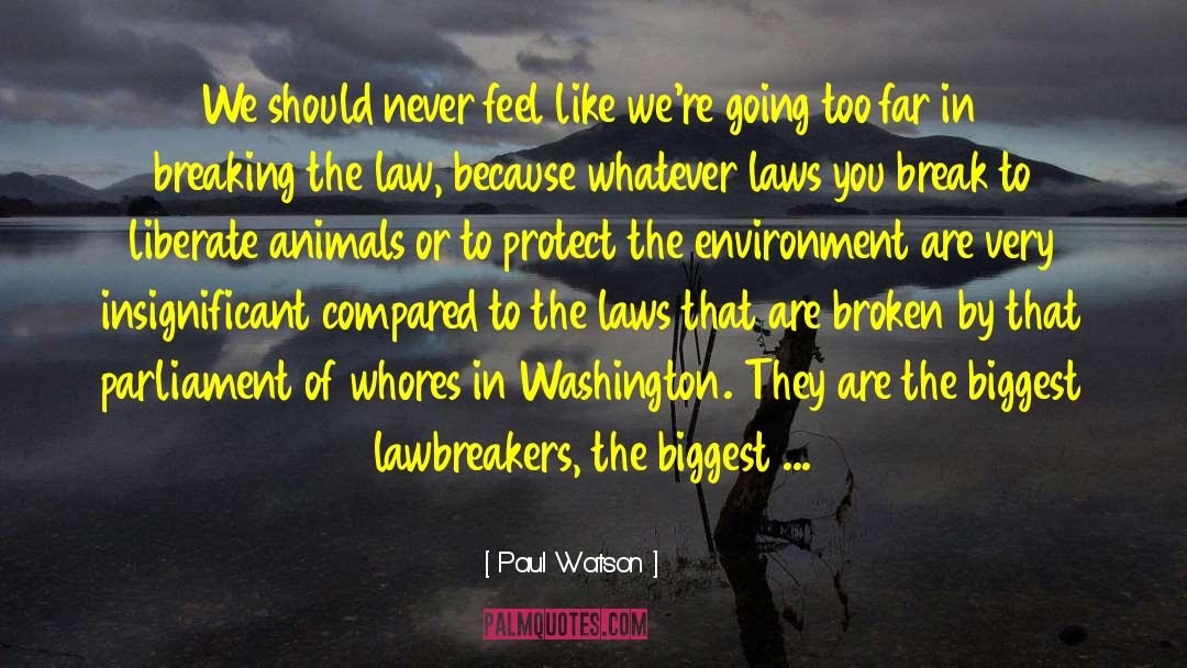 Paul Watson Quotes: We should never feel like