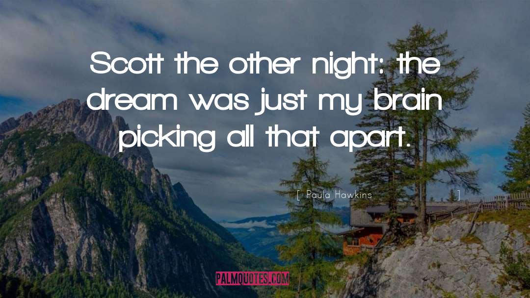 Paula Hawkins Quotes: Scott the other night: the