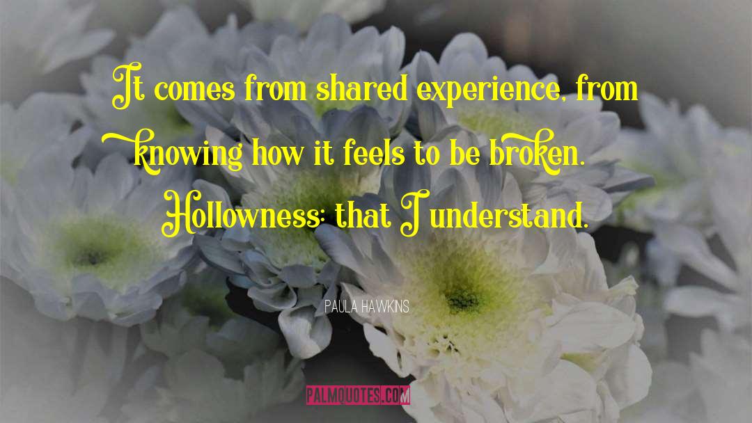 Paula Hawkins Quotes: It comes from shared experience,