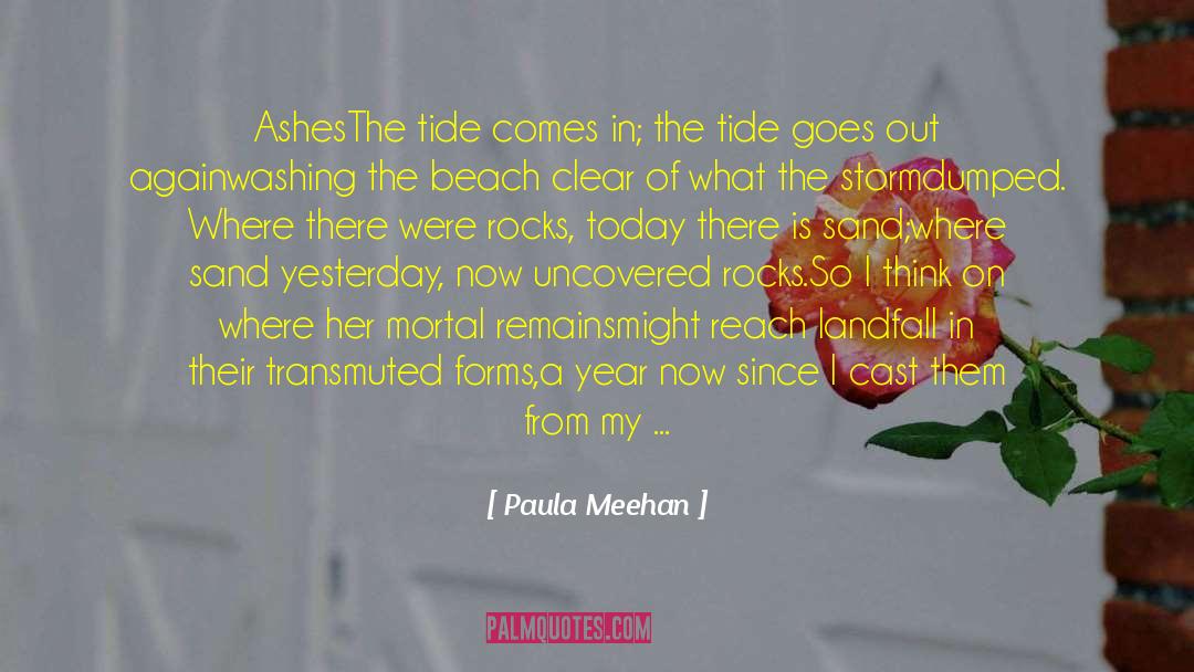 Paula Meehan Quotes: Ashes<br /><br />The tide comes