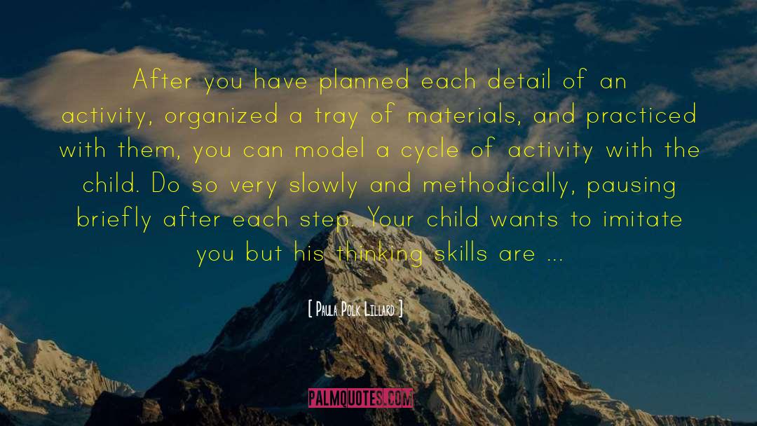 Paula Polk Lillard Quotes: After you have planned each