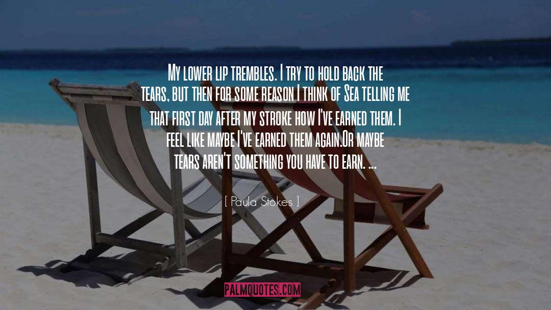 Paula Stokes Quotes: My lower lip trembles. I