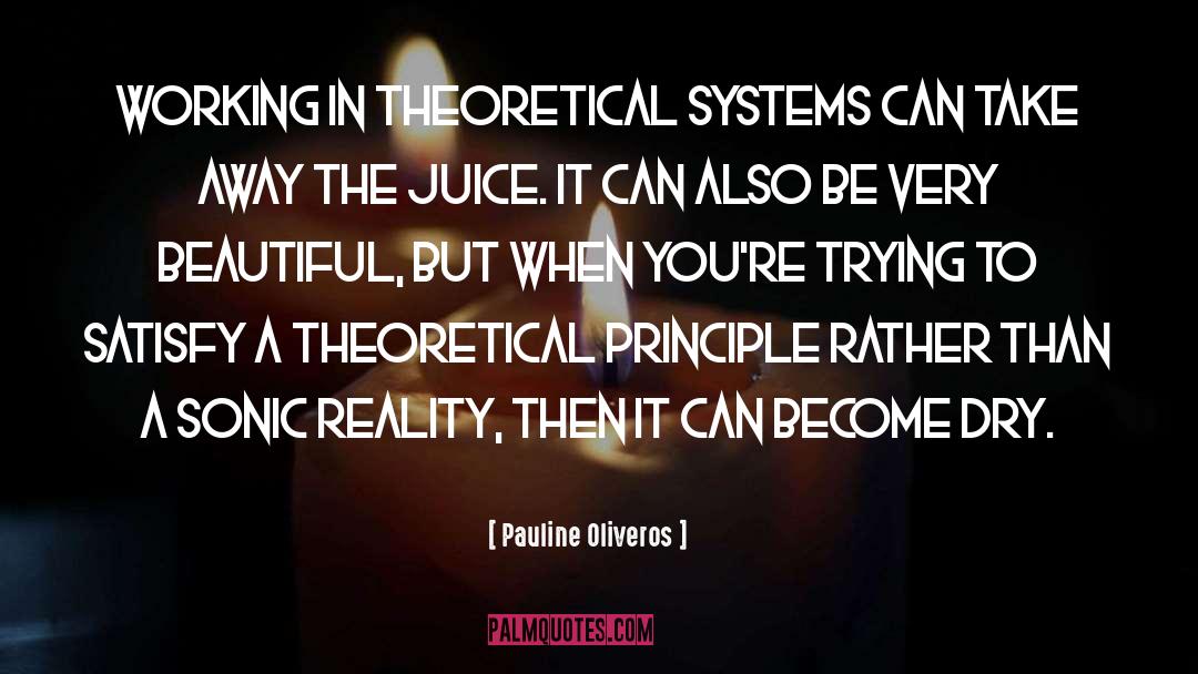 Pauline Oliveros Quotes: Working in theoretical systems can