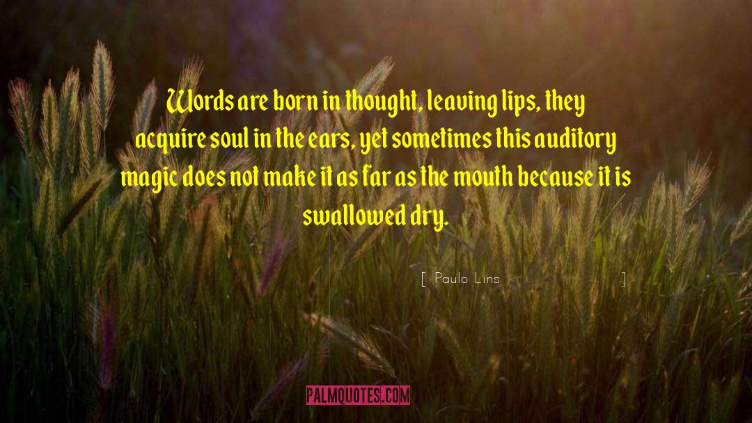 Paulo Lins Quotes: Words are born in thought,