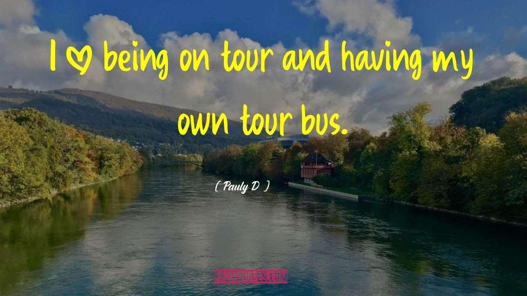 Pauly D Quotes: I love being on tour