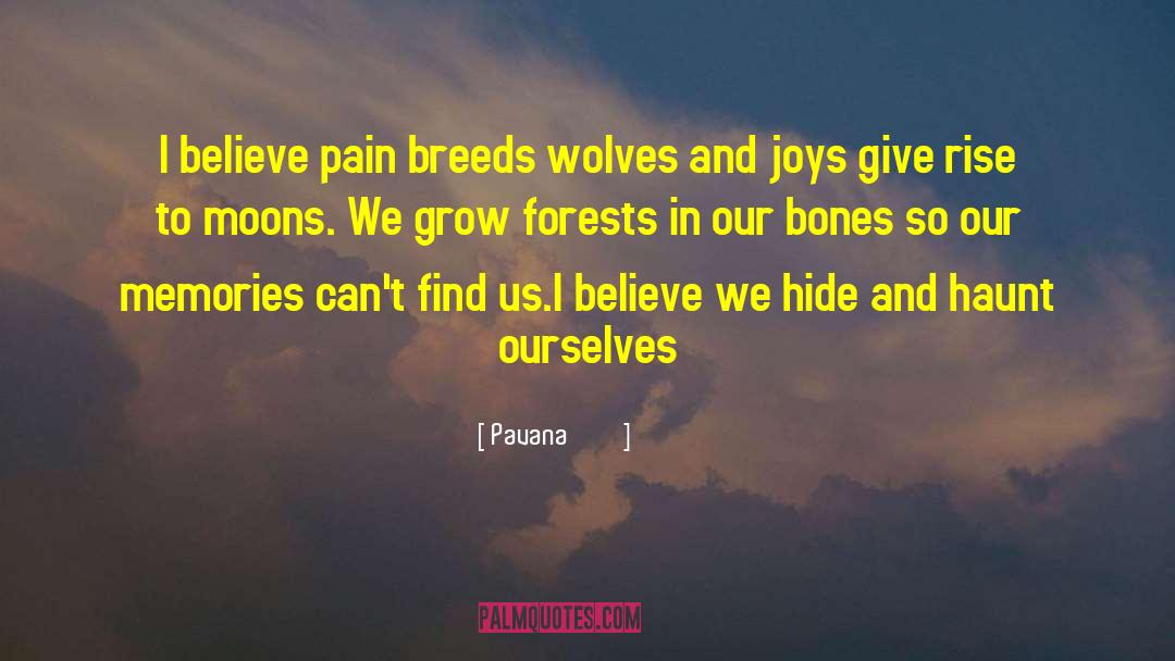 Pavana पवन Quotes: I believe pain breeds wolves