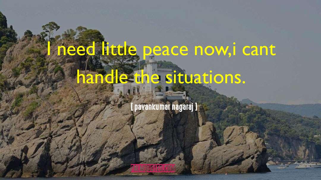 Pavankumar Nagaraj Quotes: I need little peace now,i