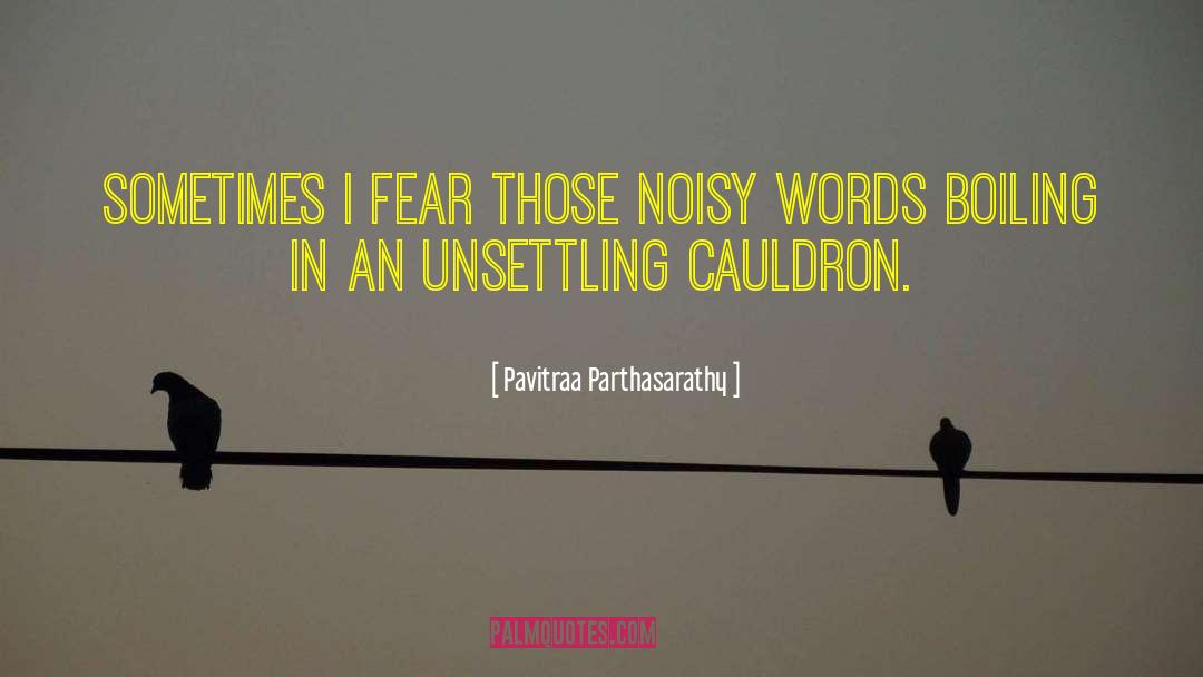 Pavitraa Parthasarathy Quotes: Sometimes I fear those noisy