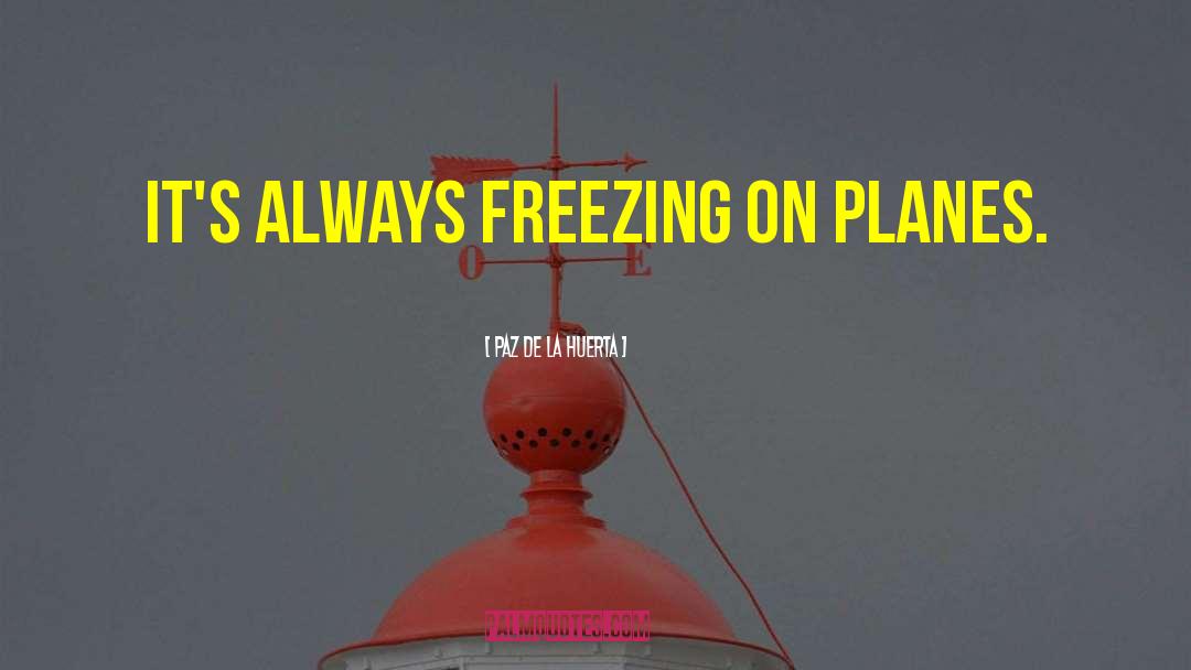 Paz De La Huerta Quotes: It's always freezing on planes.