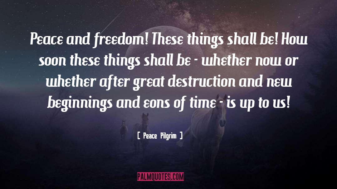 Peace Pilgrim Quotes: Peace and freedom! These things