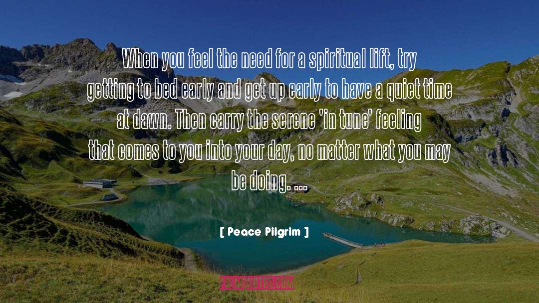 Peace Pilgrim Quotes: When you feel the need