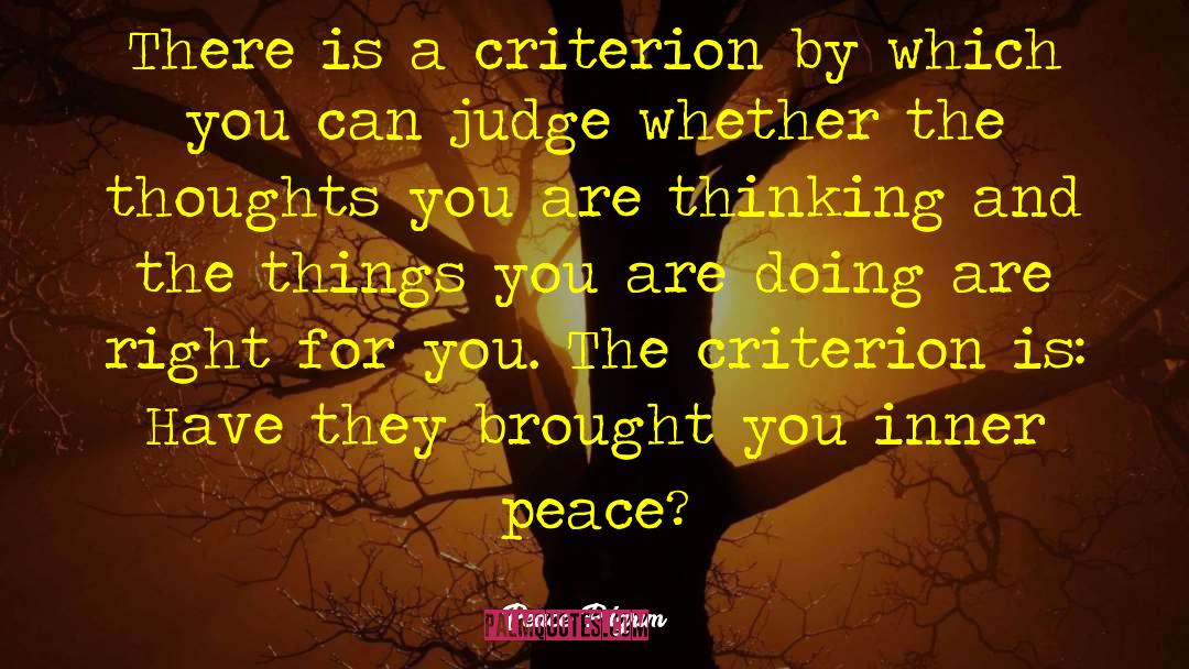 Peace Pilgrim Quotes: There is a criterion by