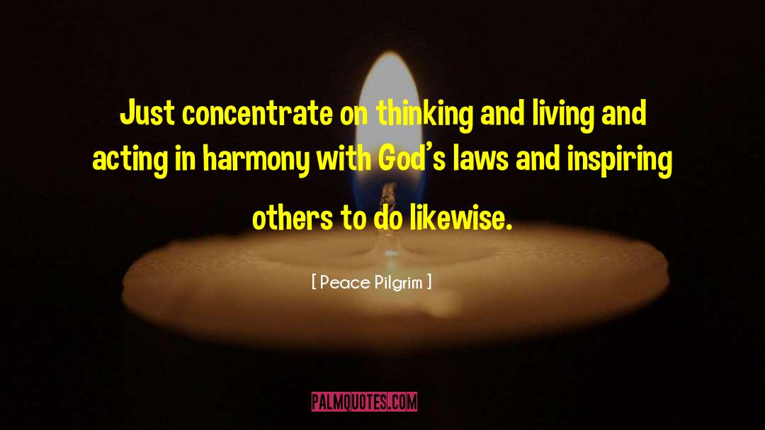 Peace Pilgrim Quotes: Just concentrate on thinking and