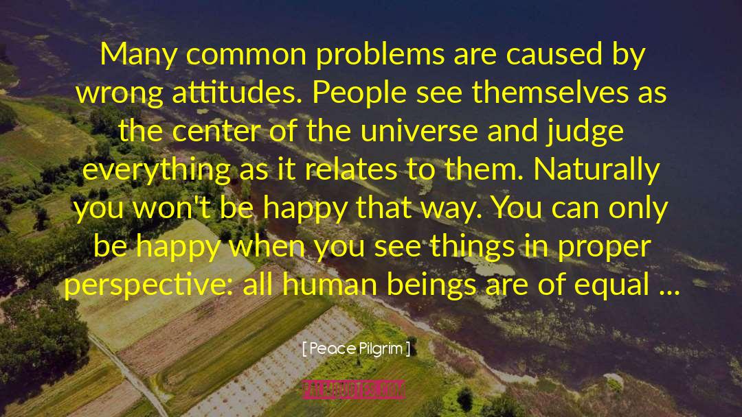 Peace Pilgrim Quotes: Many common problems are caused