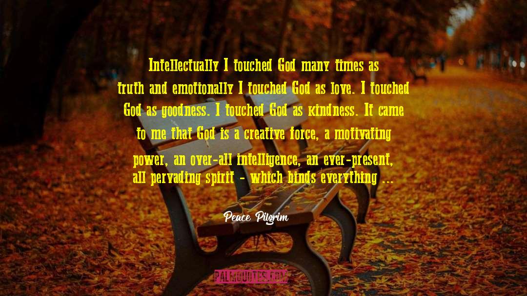 Peace Pilgrim Quotes: Intellectually I touched God many