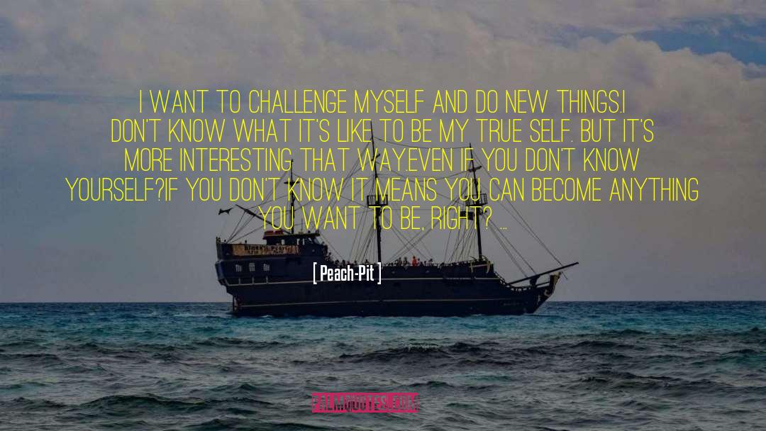 Peach-Pit Quotes: I want to challenge myself