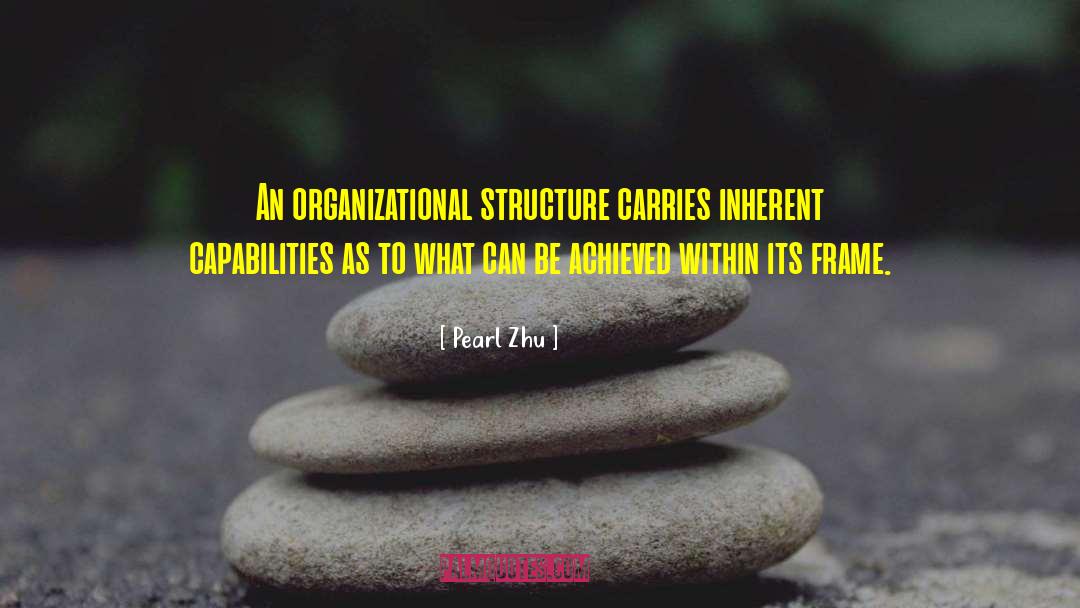 Pearl Zhu Quotes: An organizational structure carries inherent