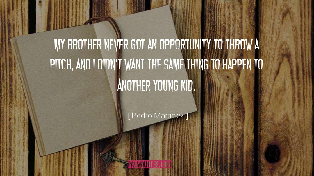 Pedro Martinez Quotes: My brother never got an