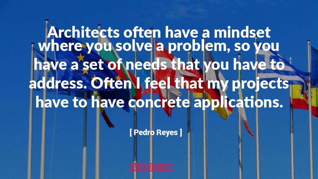 Pedro Reyes Quotes: Architects often have a mindset