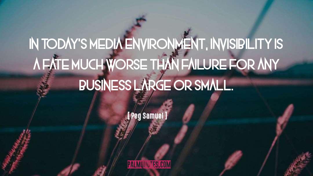 Peg Samuel Quotes: In today's media environment, invisibility