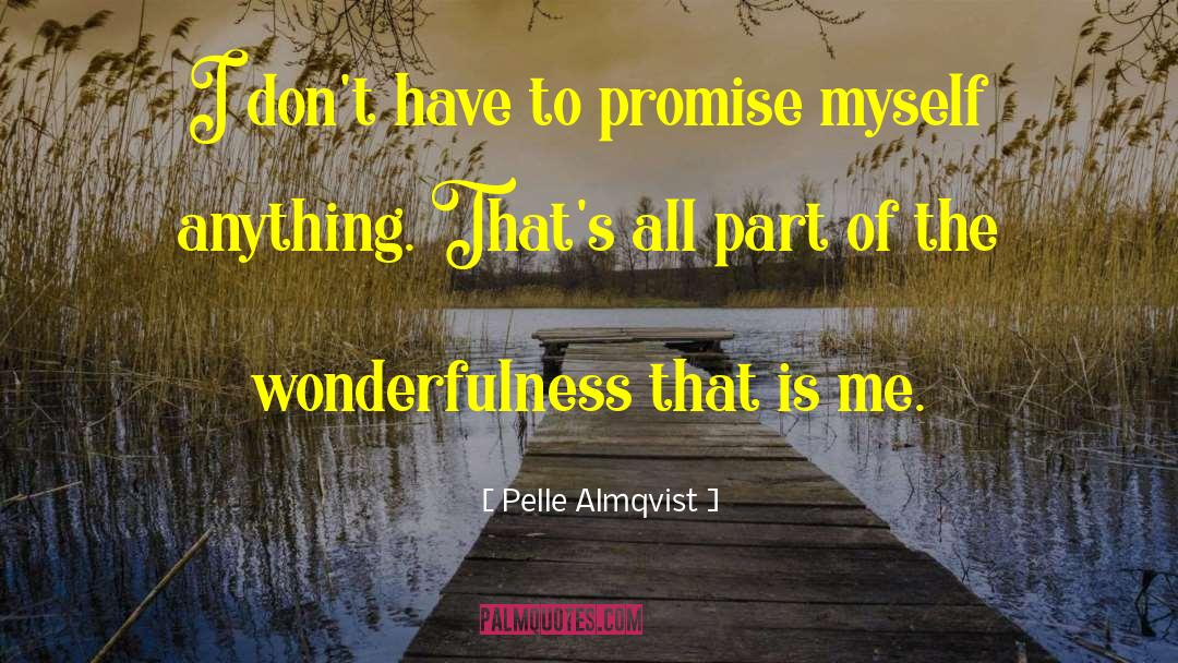 Pelle Almqvist Quotes: I don't have to promise