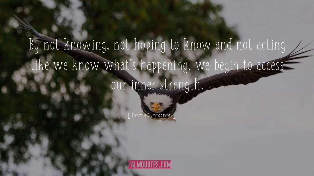 Pema Chodron Quotes: By not knowing, not hoping