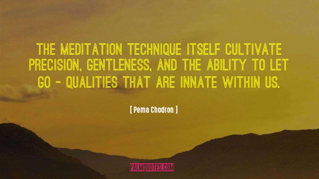 Pema Chodron Quotes: The meditation technique itself cultivate