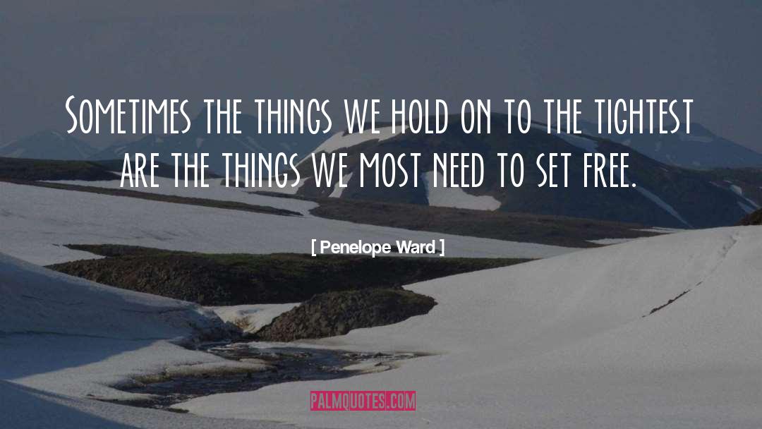 Penelope Ward Quotes: Sometimes the things we hold
