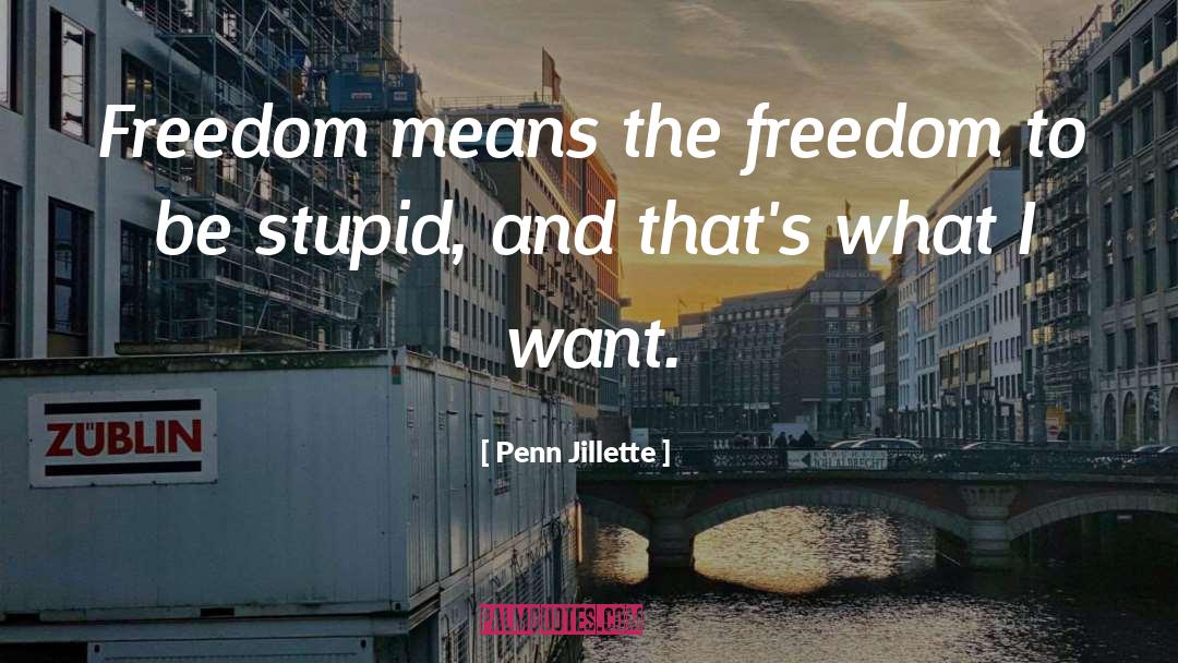 Penn Jillette Quotes: Freedom means the freedom to