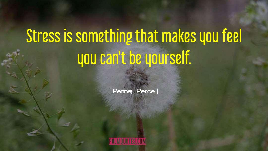 Penney Peirce Quotes: Stress is something that makes