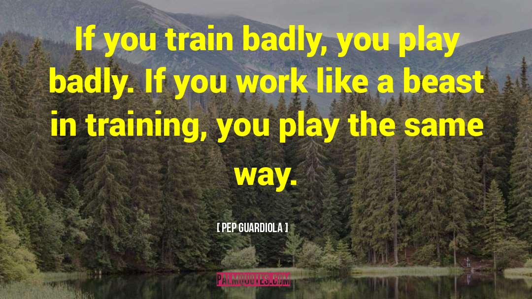 Pep Guardiola Quotes: If you train badly, you