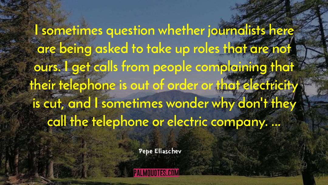 Pepe Eliaschev Quotes: I sometimes question whether journalists