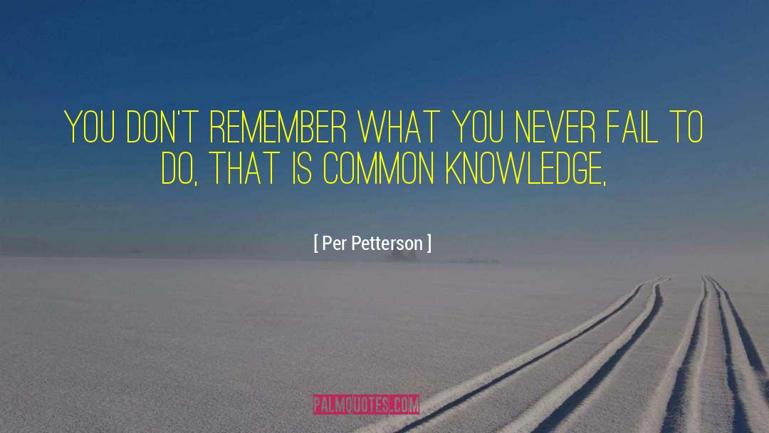 Per Petterson Quotes: You don't remember what you